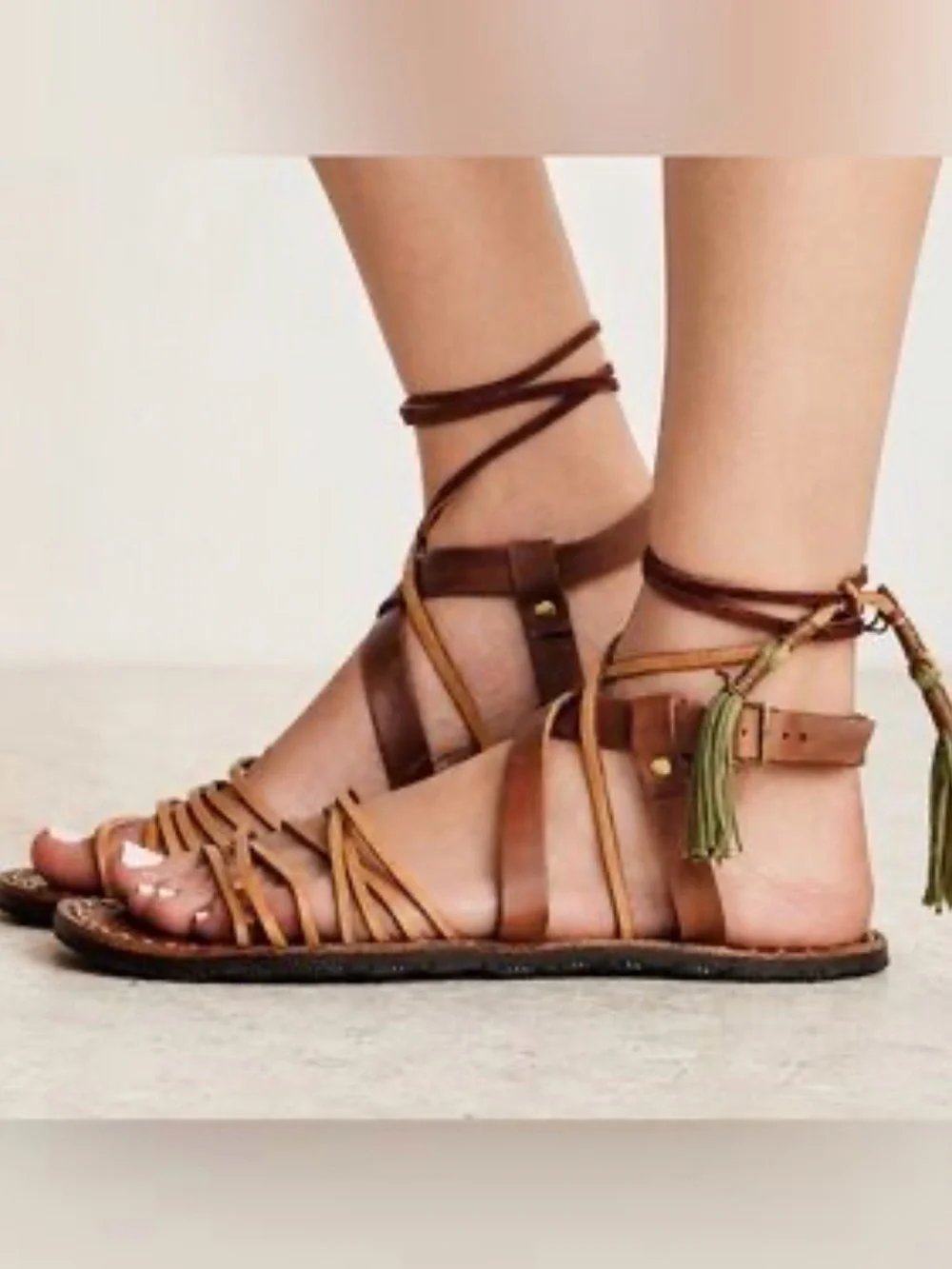 Free People Willow Gladiator Lace-up Sandal in tan